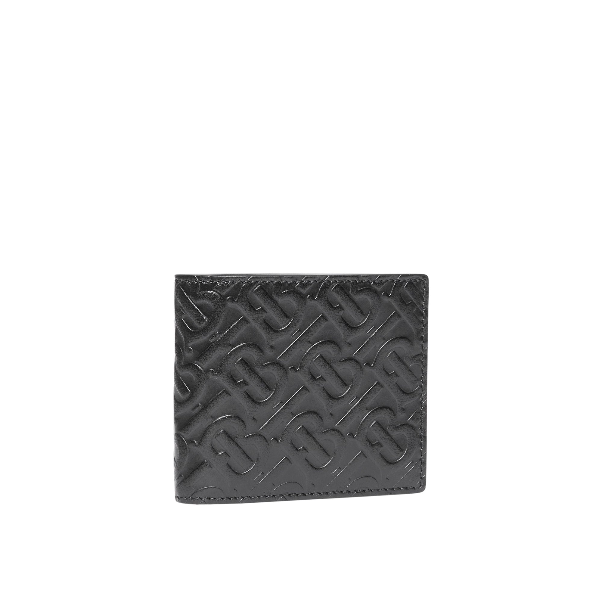 Portefeuille à rabat Monogram en cuir - Black