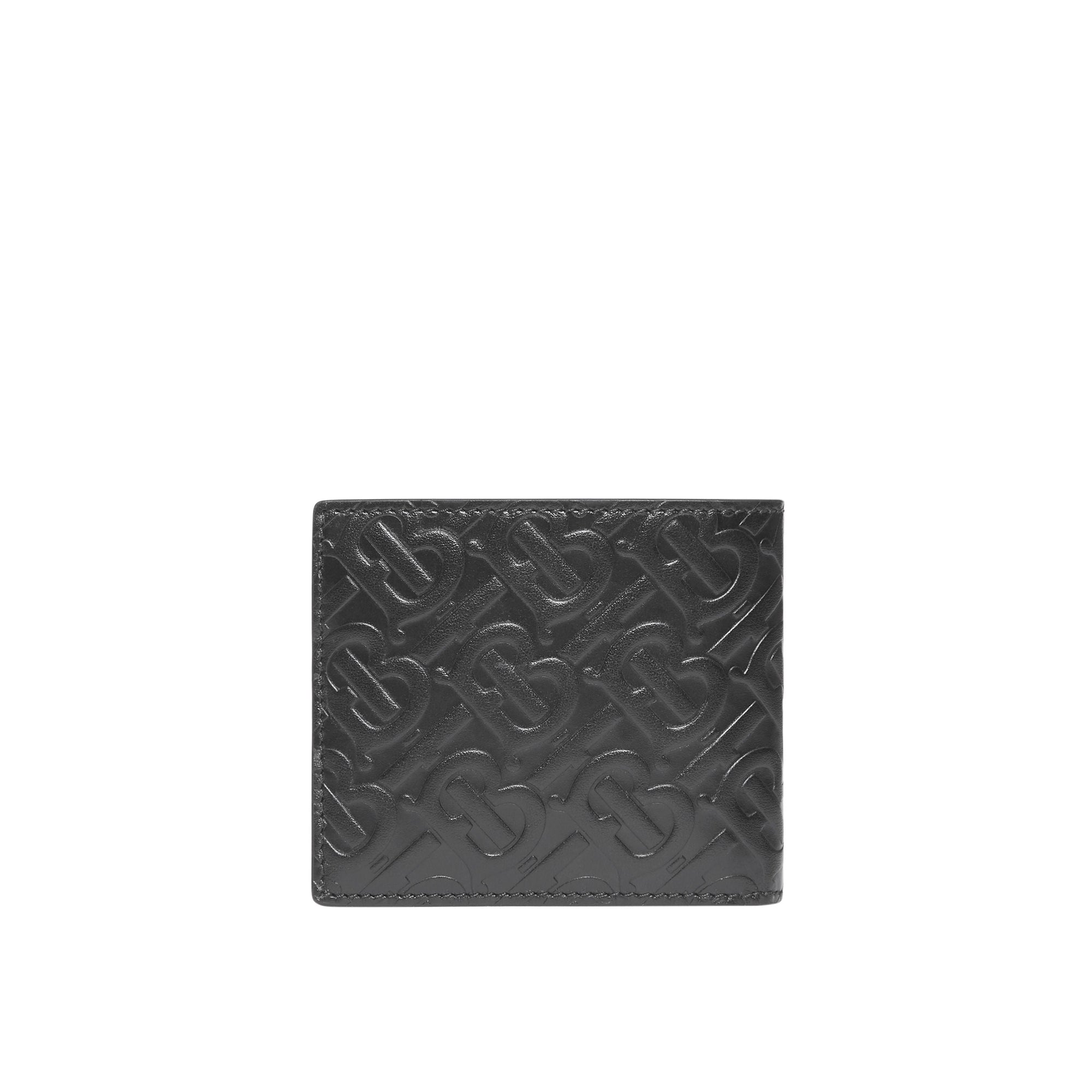 Portefeuille à rabat Monogram en cuir - Black