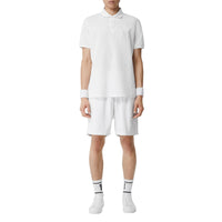 Polo oversize en piqué de coton Monogram - White