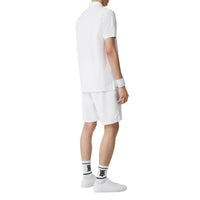 Polo oversize en piqué de coton Monogram - White