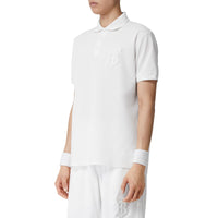 Polo oversize en piqué de coton Monogram - White