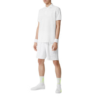 Polo oversize en piqué de coton Monogram - White