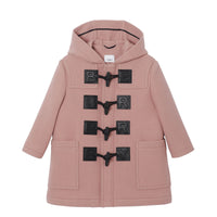 Duffle-coat en laine et cachemire mélangés avec logo - Lavender Pink