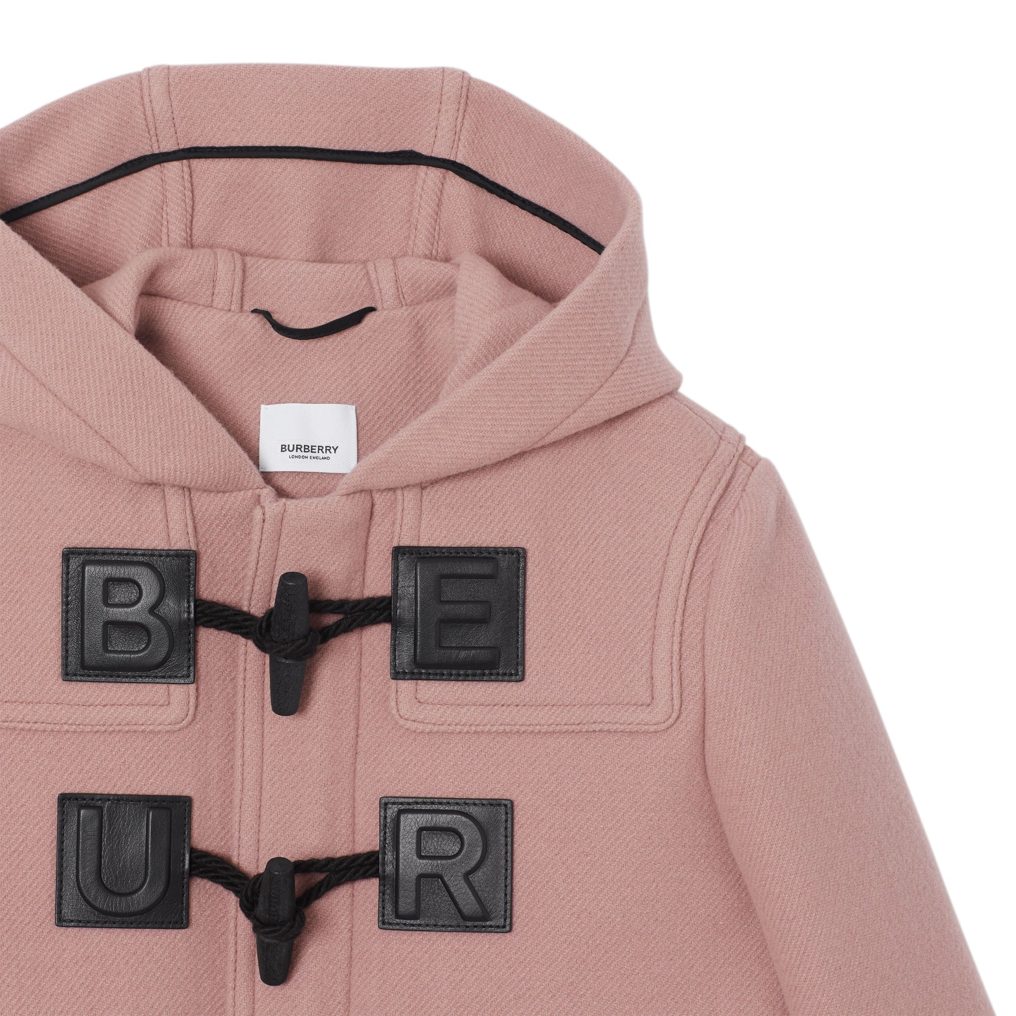Duffle-coat en laine et cachemire mélangés avec logo - Lavender Pink