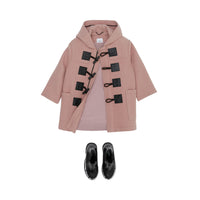 Duffle-coat en laine et cachemire mélangés avec logo - Lavender Pink