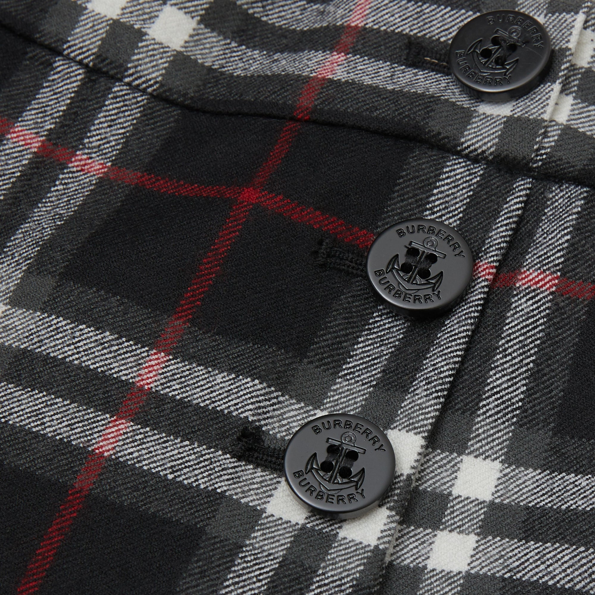 Pantalon de marin en laine Vintage check - Black