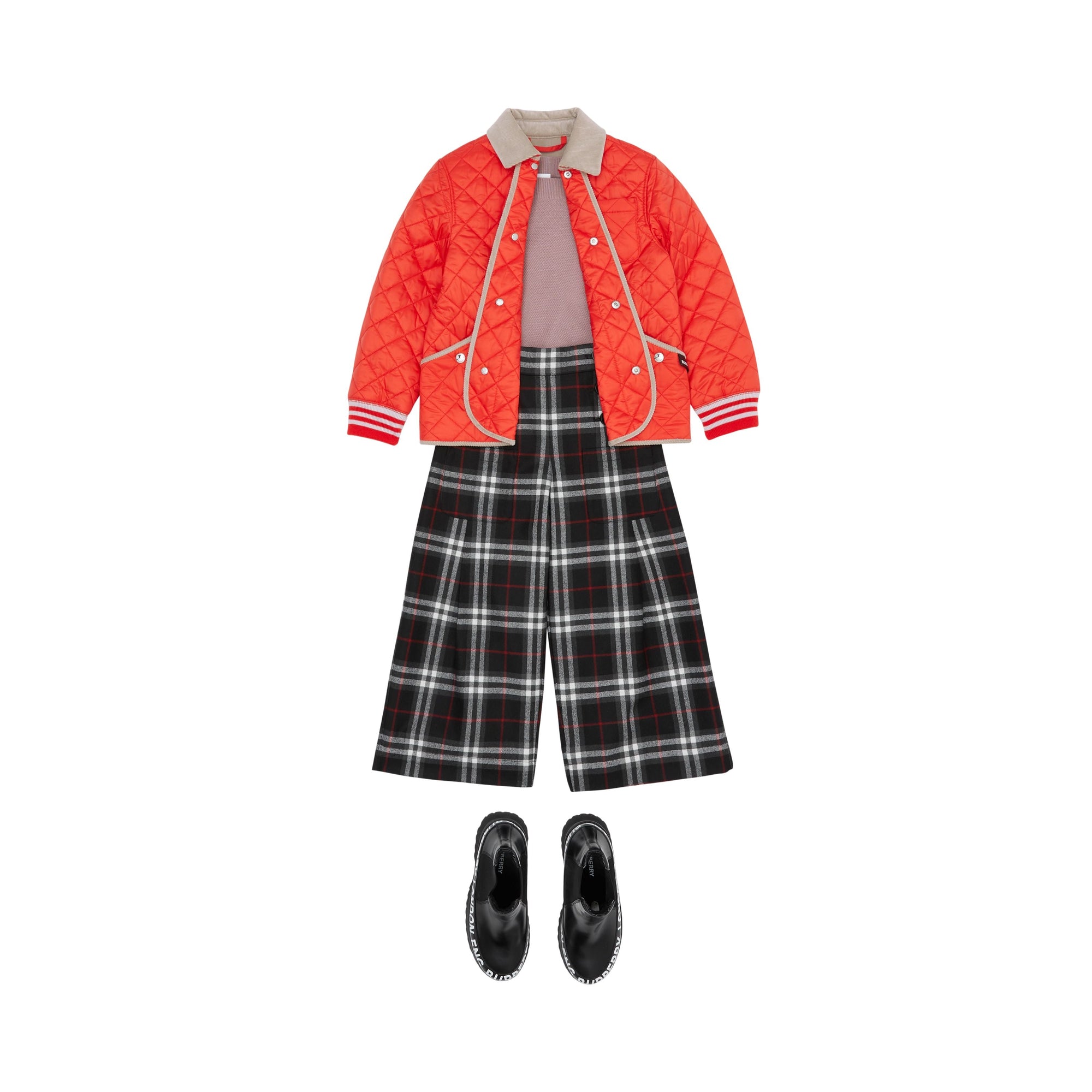 Pantalon de marin en laine Vintage check - Black