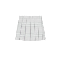 Jupe portefeuille plissée en laine Vintage check - Pale Grey