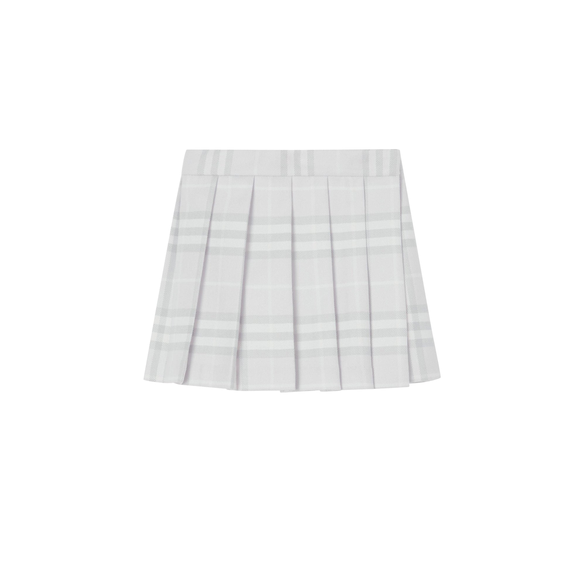 Jupe portefeuille plissée en laine Vintage check - Pale Grey