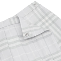 Jupe portefeuille plissée en laine Vintage check - Pale Grey