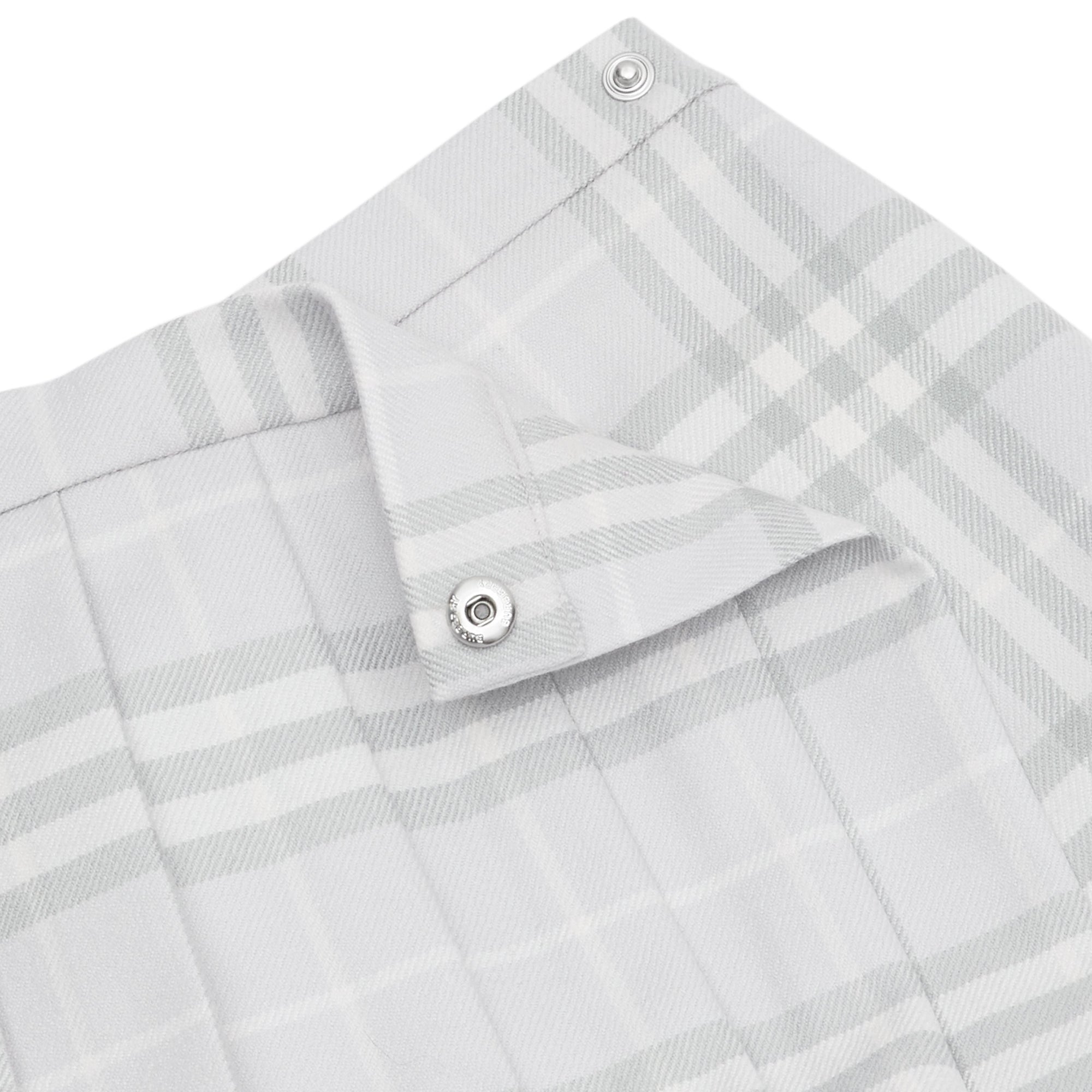 Jupe portefeuille plissée en laine Vintage check - Pale Grey