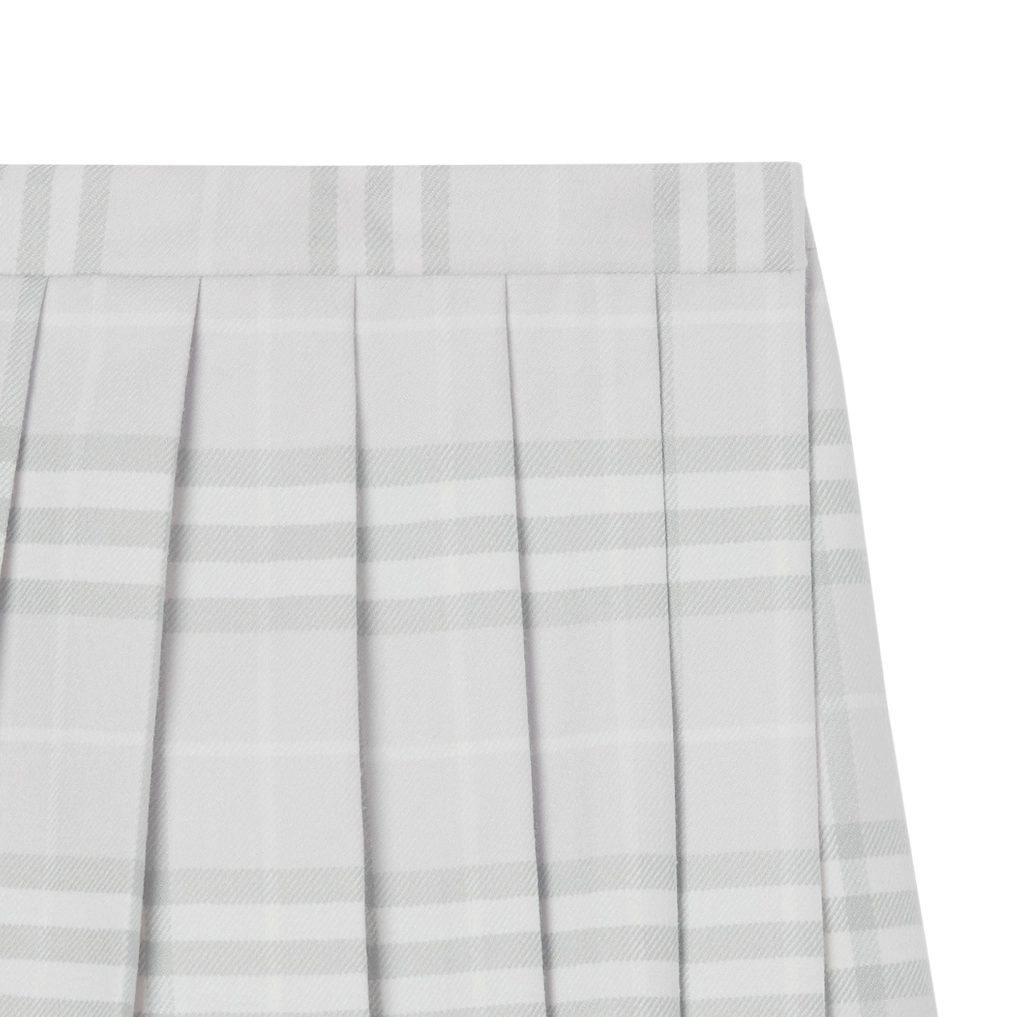 Jupe portefeuille plissée en laine Vintage check - Pale Grey