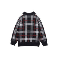 Pull en jacquard de laine mérinos check - Black