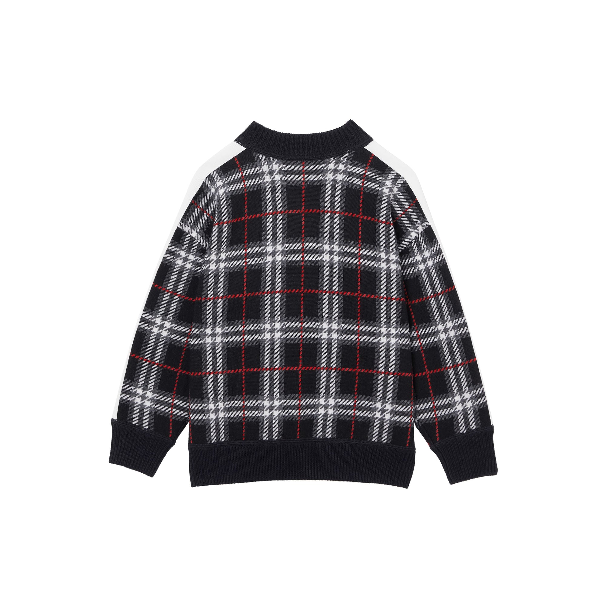 Pull en jacquard de laine mérinos check - Black