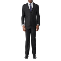 Pantalon de costume classique en flanelle de laine - Black Pattern