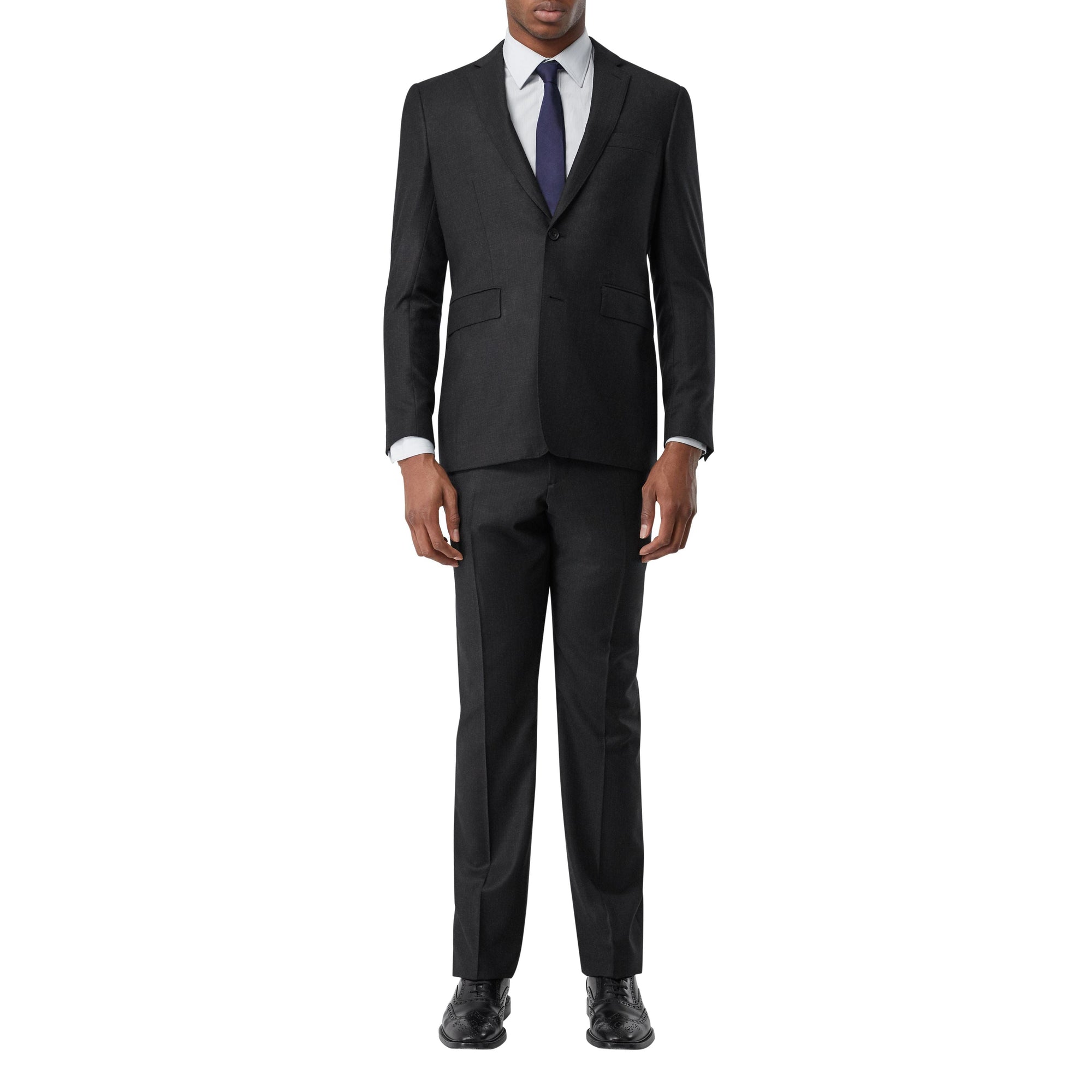 Pantalon de costume classique en flanelle de laine - Black Pattern