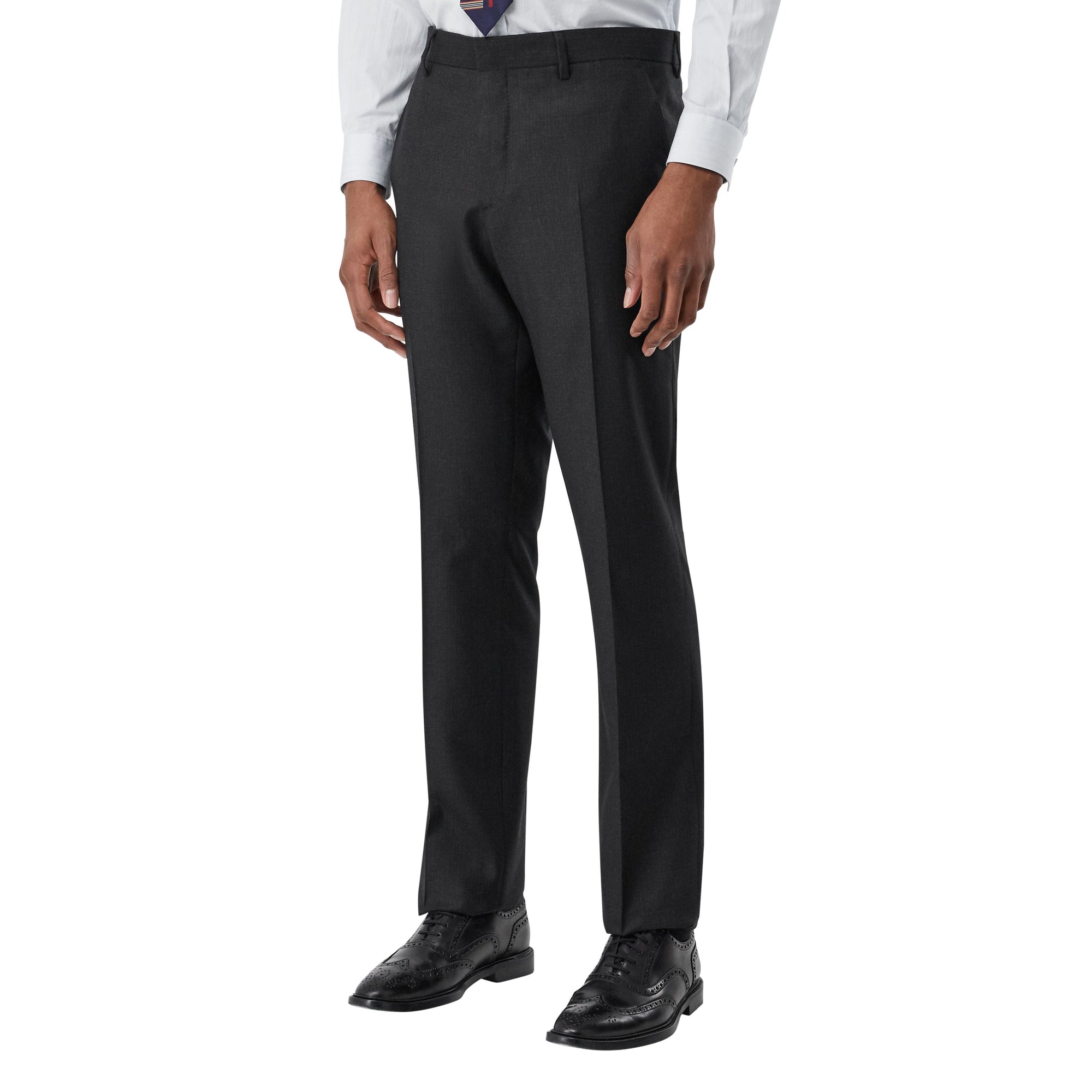 Pantalon de costume classique en flanelle de laine - Black Pattern