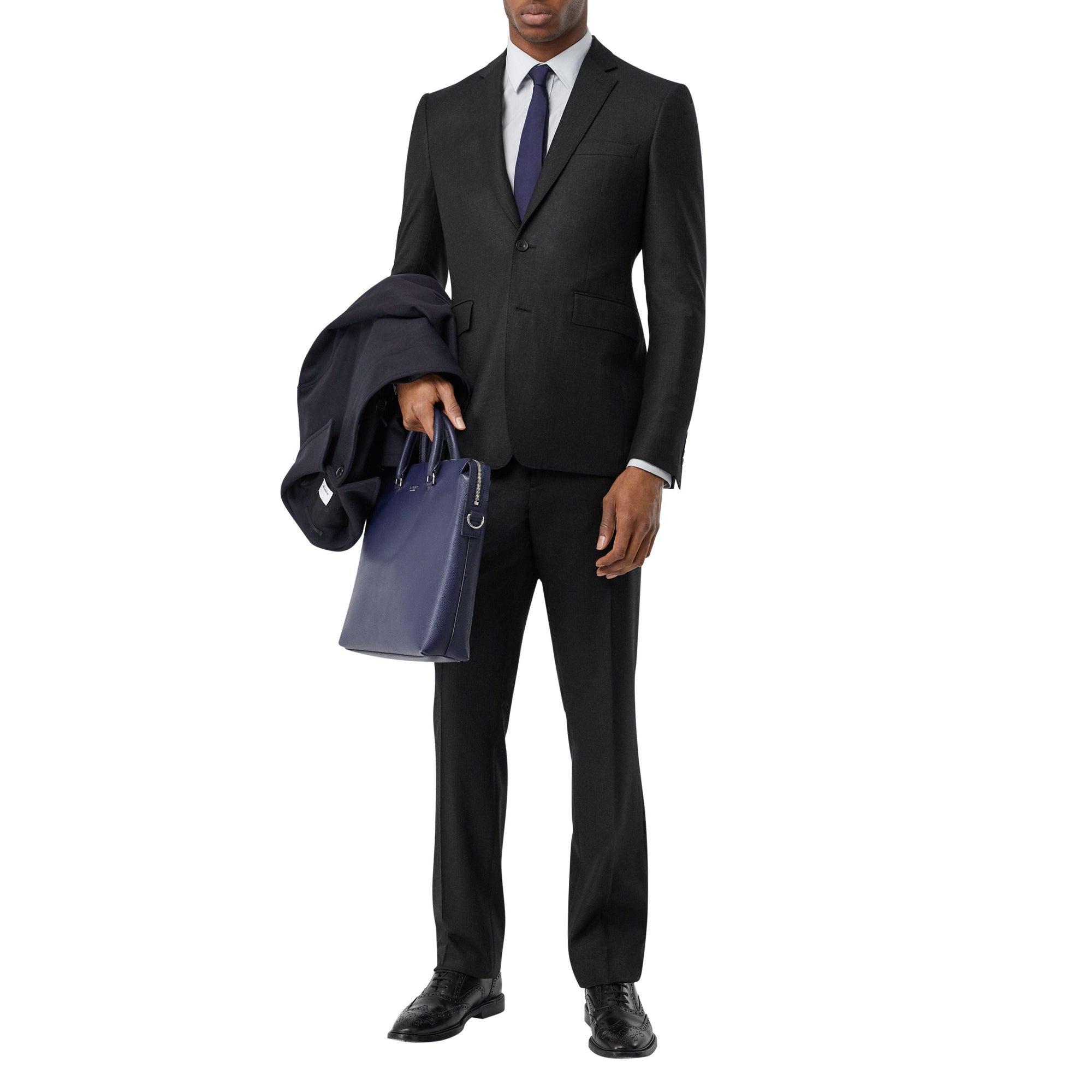 Pantalon de costume classique en flanelle de laine - Black Pattern