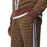 Pantalon de survêtement en coton rayé Monogram - Bridle Brown