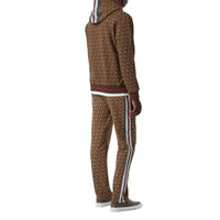 Pantalon de survêtement en coton rayé Monogram - Bridle Brown