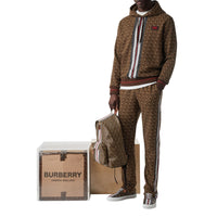 Pantalon de survêtement en coton rayé Monogram - Bridle Brown