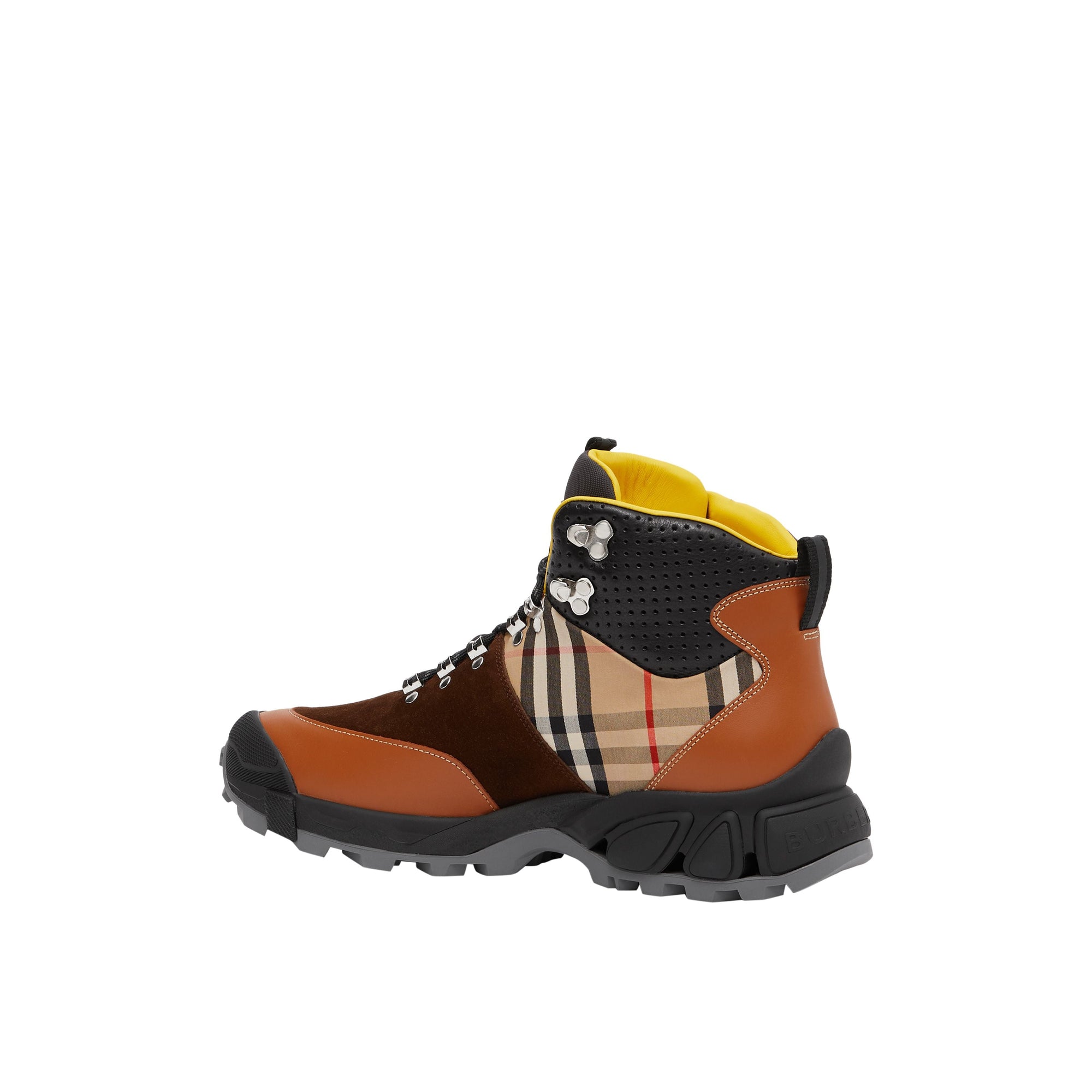 Bottines Tor en cuir coton Vintage check et cuir velours - Tan Mix
