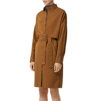 Robe chemise ceinturée en sergé de laine mélangé - Maple