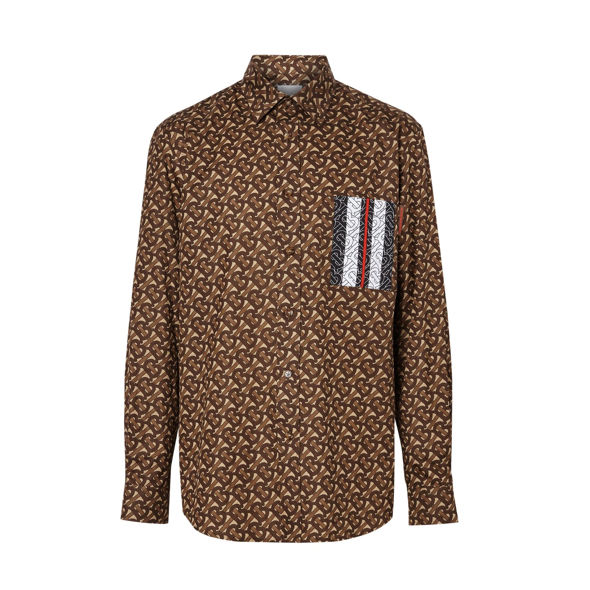 Chemise en coton rayée Monogram - Bridle Brown