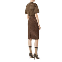T-shirt oversize en coton rayé Monogram - Bridle Brown