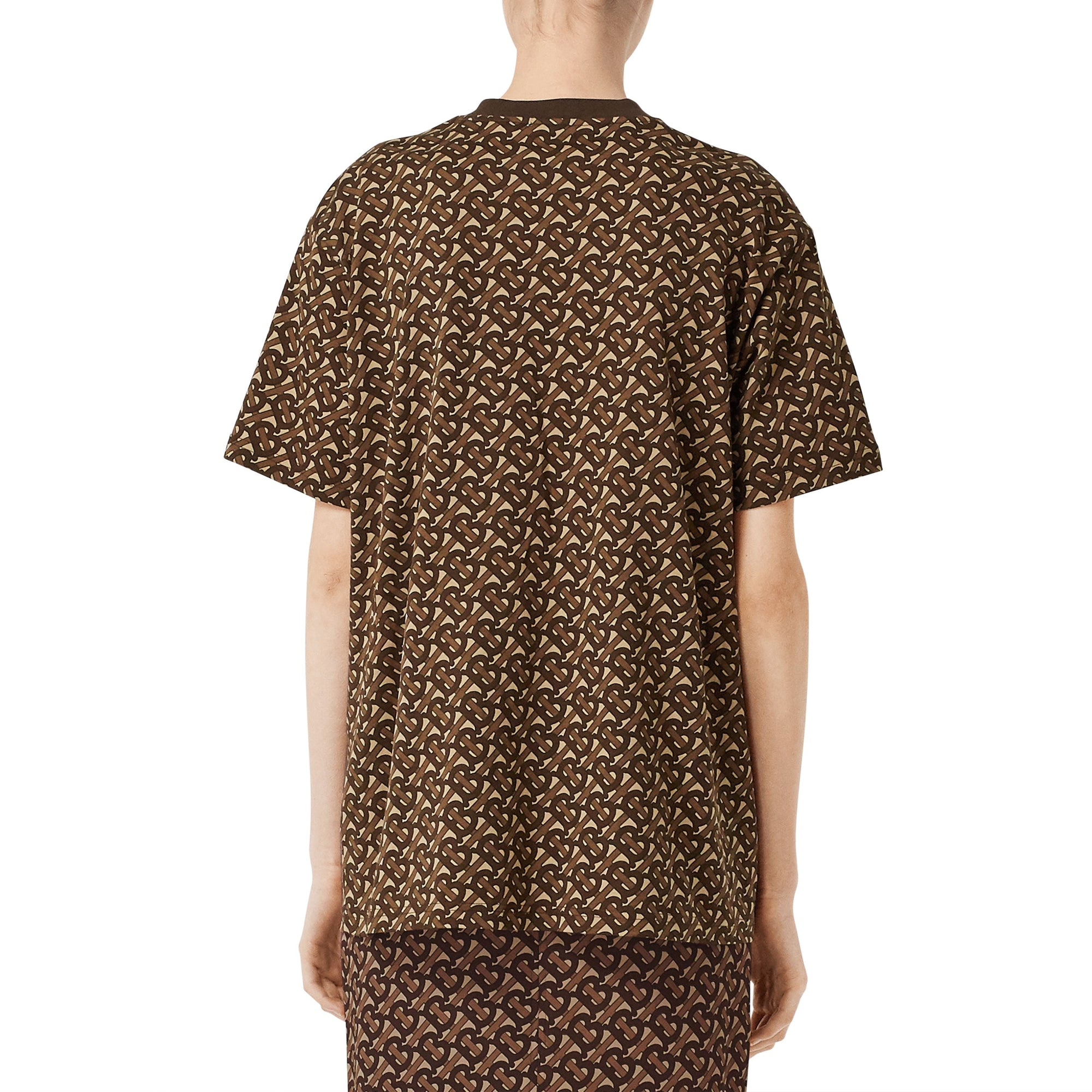 T-shirt oversize en coton rayé Monogram - Bridle Brown