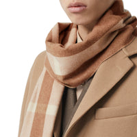 Écharpe en cachemire check - Mid Camel