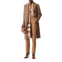 Écharpe en cachemire check - Mid Camel