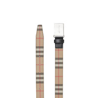 Ceinture en toile écologique Vintage check avec boucle plaque - Archive Beige