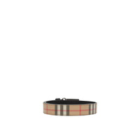 Ceinture en toile écologique Vintage check avec boucle plaque - Archive Beige