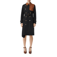 Trench en gabardine de coton bicolore - Black