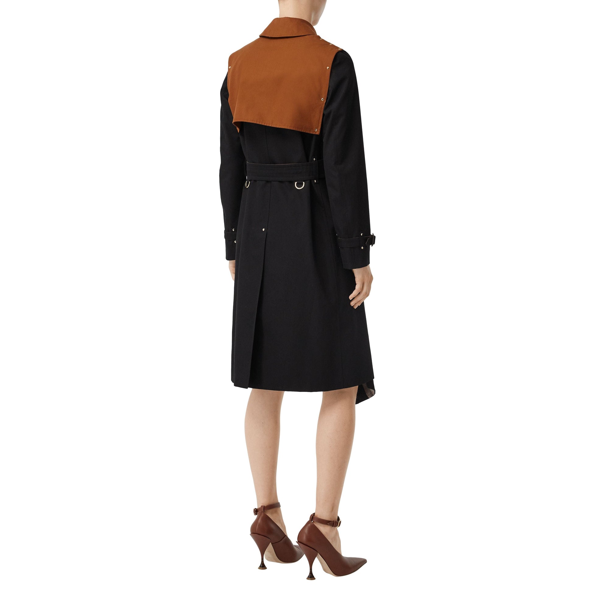 Trench en gabardine de coton bicolore - Black