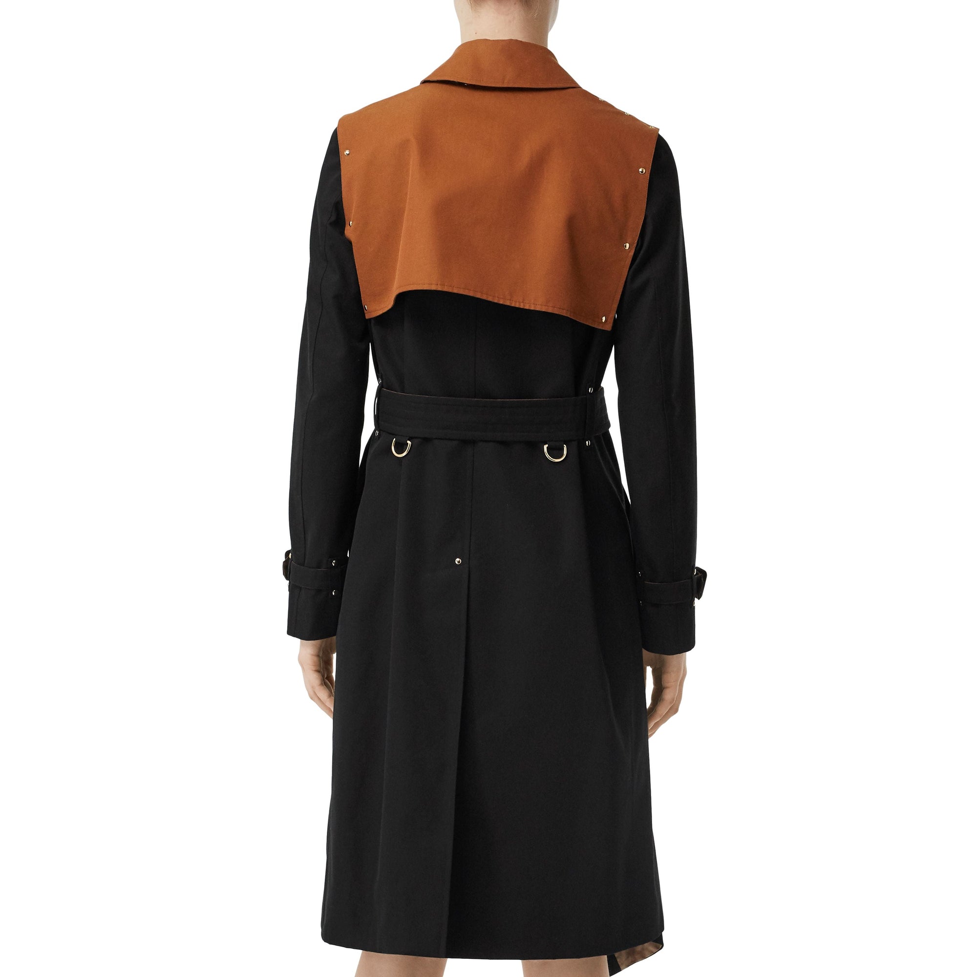 Trench en gabardine de coton bicolore - Black