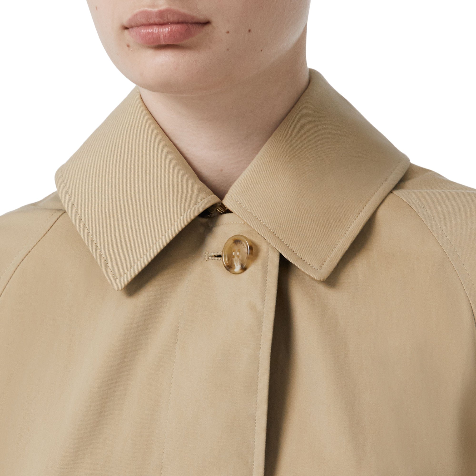 Manteau évasé en gabardine tropicale avec capuche amovible - Honey