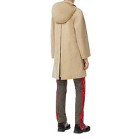 Manteau évasé en gabardine tropicale avec capuche amovible - Honey