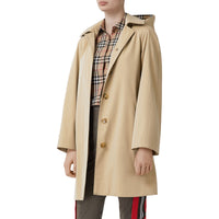 Manteau évasé en gabardine tropicale avec capuche amovible - Honey