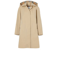 Manteau évasé en gabardine tropicale avec capuche amovible - Honey
