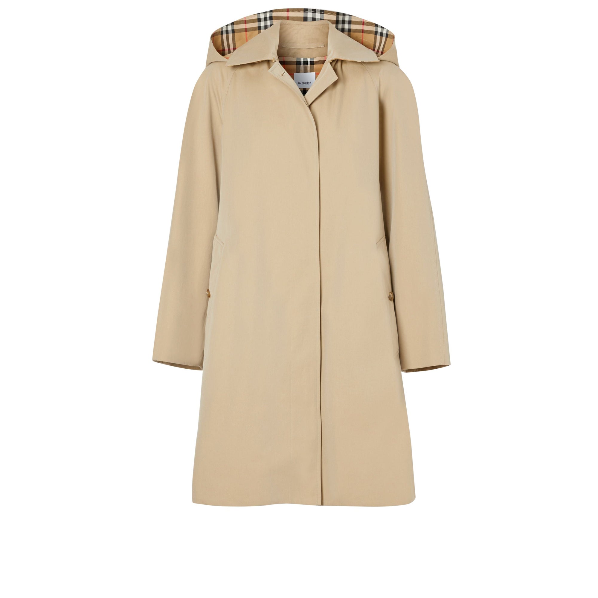 Manteau évasé en gabardine tropicale avec capuche amovible - Honey
