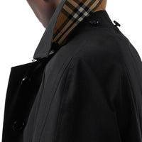 Manteau évasé en gabardine tropicale avec capuche amovible - Black