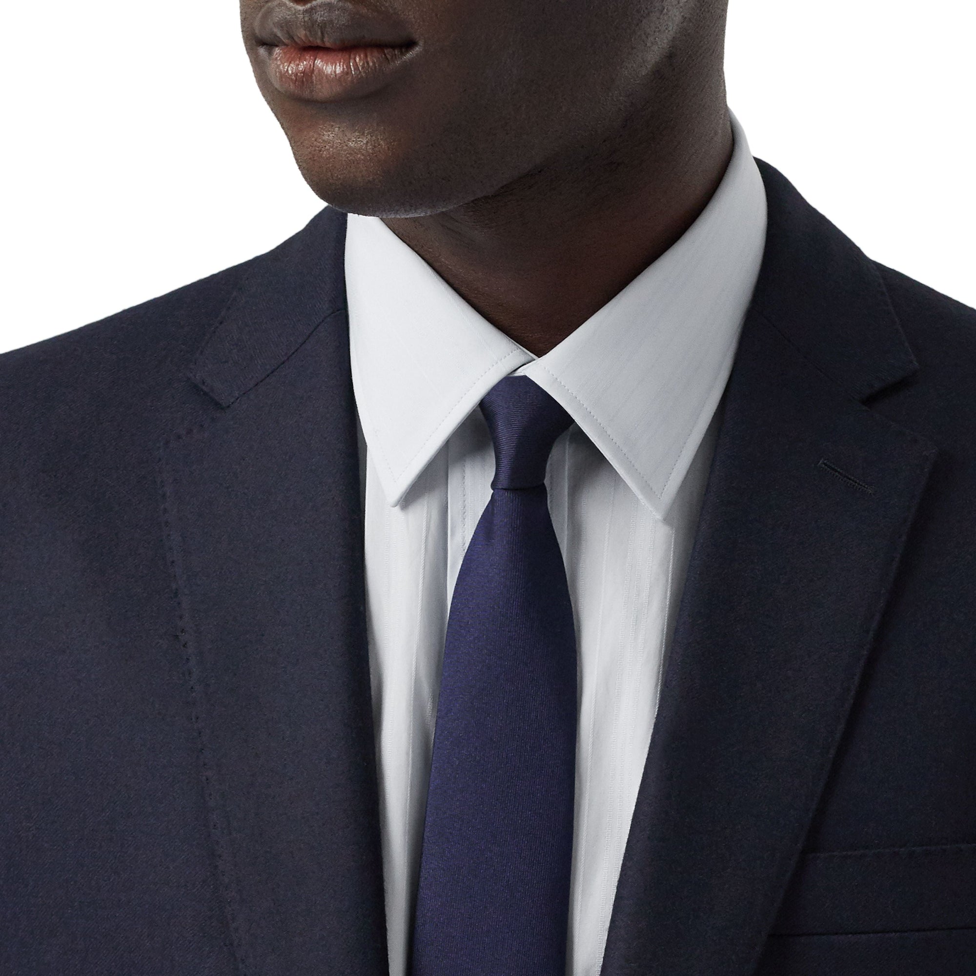 Veste de costume classique en flanelle de laine - Navy