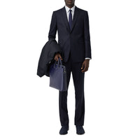 Veste de costume classique en flanelle de laine - Navy