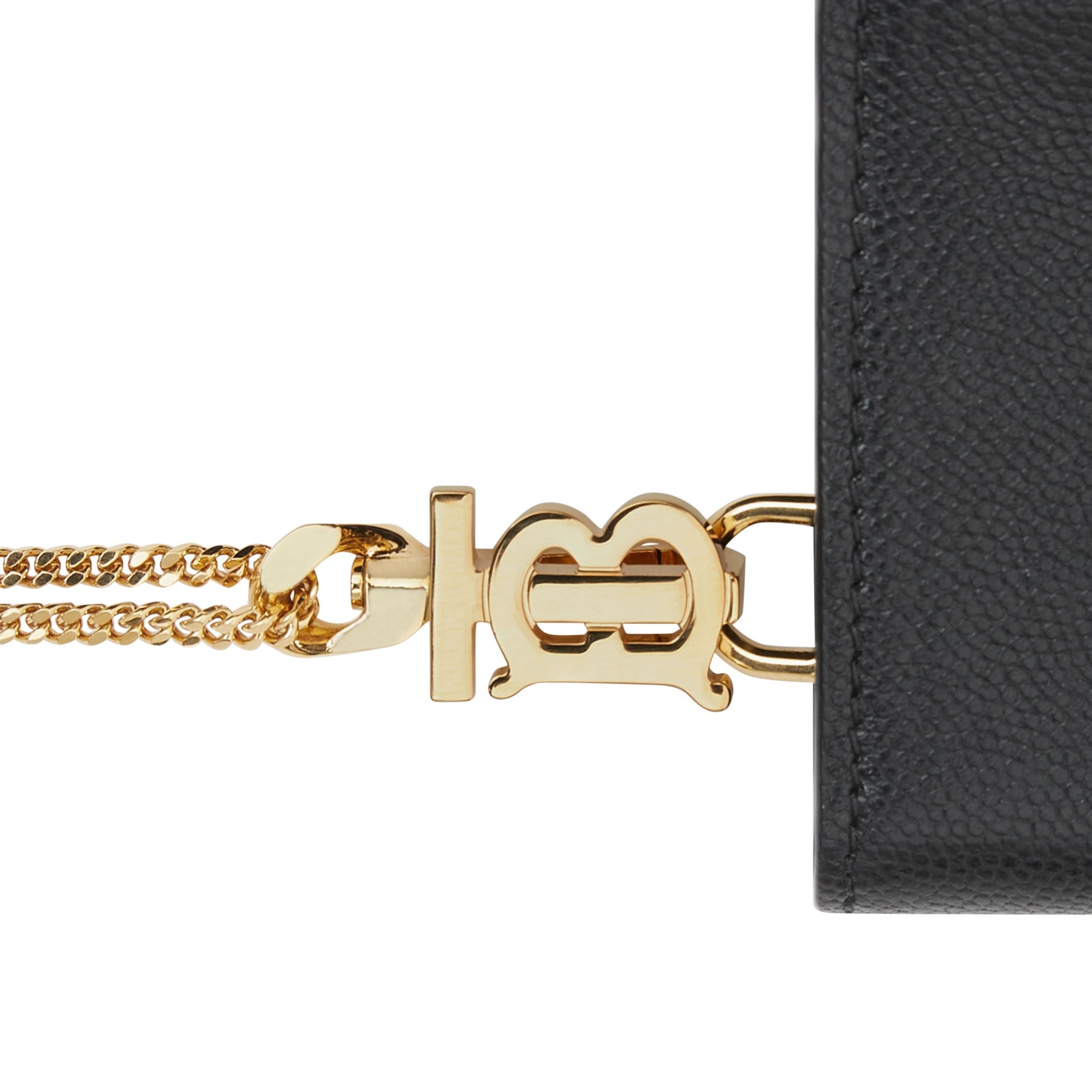 Portefeuille en cuir Monogram avec dragonne amovible - Black