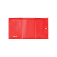 Petit portefeuille à rabat en cuir grainé - Bright Red