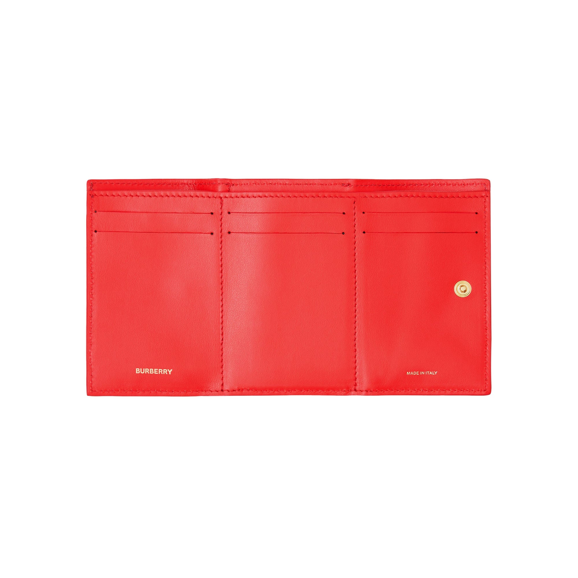 Petit portefeuille à rabat en cuir grainé - Bright Red