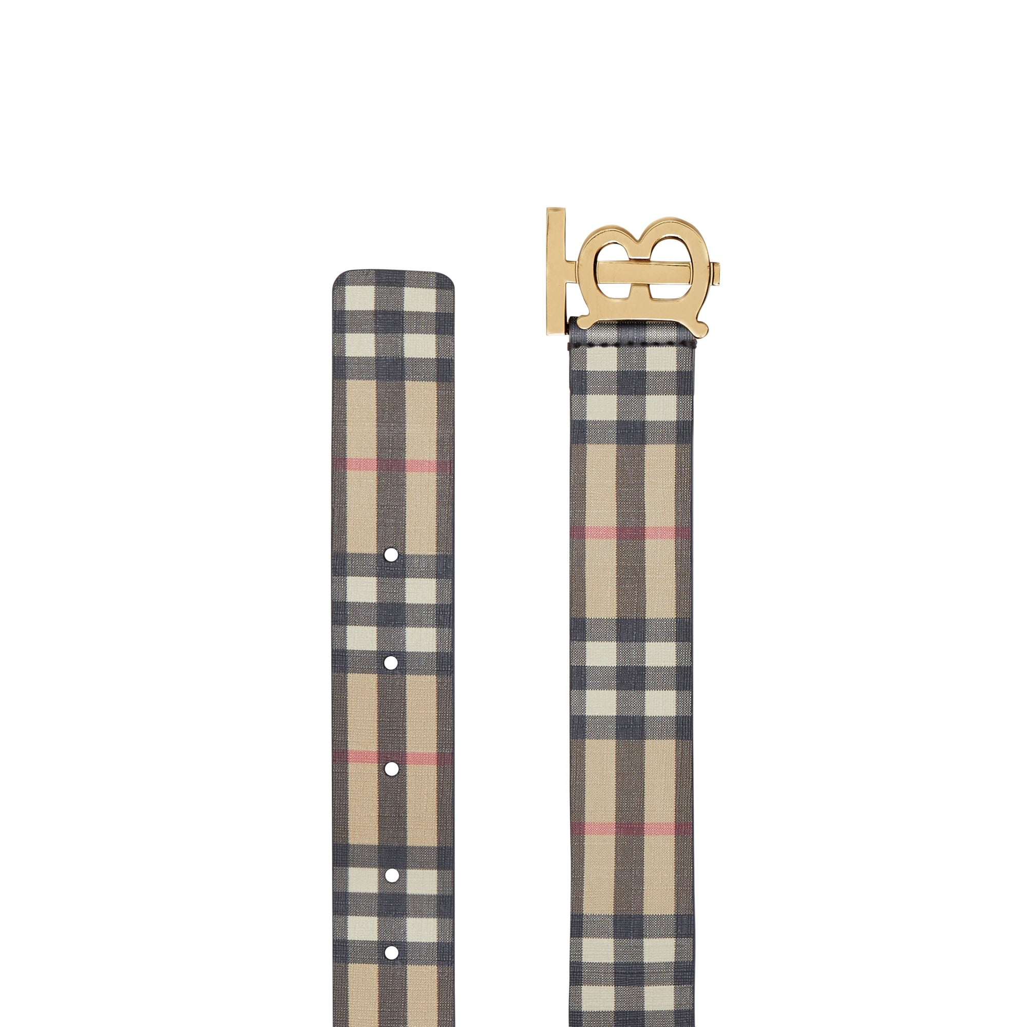 Ceinture en toile écologique Vintage check et Monogram - Archive Beige