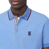 Polo en piqué de coton Monogram - Opal Blue